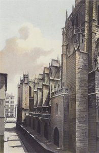 Lyon, St-Nizier Kirke, N sidefacade af French Photographer