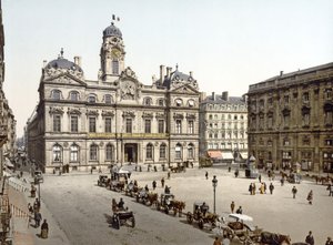 Lyon Rådhus fra Place de Terreaux, 1890-1900 af French Photographer