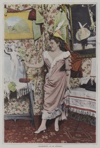 Mademoiselle Gilberte, fransk sangerinde ved La Cigale, Paris (farvefoto) af French Photographer