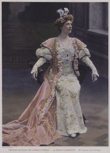 Mary Garden som Orlanda i La Reine Fiammette (farvet foto) af French Photographer