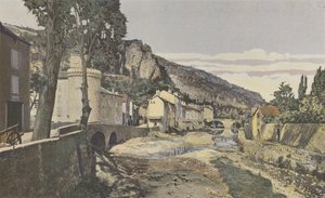 Meyrueis, La Jonte, i den nederste del af byen af French Photographer