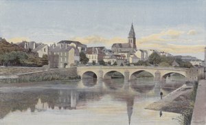 Mezieres, Pont dArches og Mohon klokketårn af French Photographer