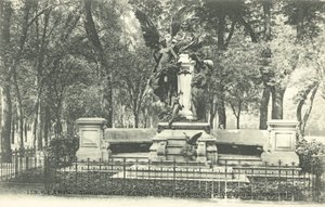 Monument for fabulisten La Fontaine, Jardin du Luxembourg (s/h foto) af French Photographer