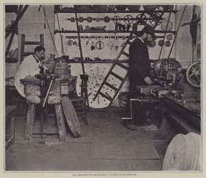 Monteringsværksted på Sevres porcelænsfabrik, Frankrig (s/h foto) af French Photographer