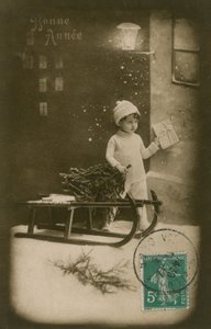 Nytårs lykønskningskort, sendt i 1913 af French Photographer