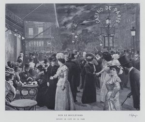 På boulevarden udenfor Cafe de la Paix, Paris (s/h foto) af French Photographer