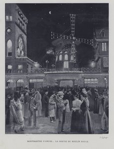 Uden for Moulin Rouge, Montmartre, Paris (s/h foto) af French Photographer