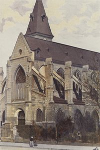 Paris, Saint-Medard Kirke, Porch O og set fra siden af French Photographer