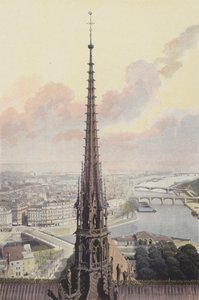 Paris, Arrow of Notre-Dame, Udsigt taget fra Sydtårnet af French Photographer