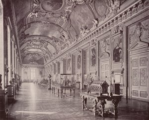 Paris: Gallery of Apollo, Louvre Museum, Looking South (B/W Photo) af French Photographer