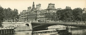 Paris, rådhuset og Arcole-broen, rådhuset og Arcole-broen af French Photographer