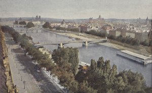 Paris, Seinen, Udsigt taget fra Pavillon de Flore af French Photographer