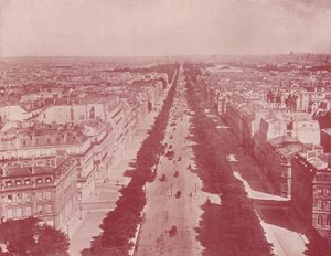 Paris: Perspektiv af Champs Elysees (s/h foto) af French Photographer