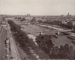 Paris: Udsigt over Seinen og City Island (s/h foto) af French Photographer