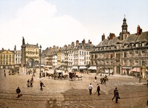Place du General de Gaulle, Lille, 1890-1900 af French Photographer