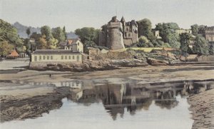 Pornic, Det gamle Chateau og indgangen til havnen af French Photographer