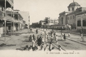 Port-Said, Egypten: Lesseps Street (s/h-foto) af French Photographer