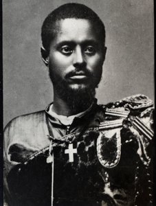 Portræt af Ras Makonnen (1852-1906), general og guvernør i Harar-provinsen i Etiopien. af French Photographer