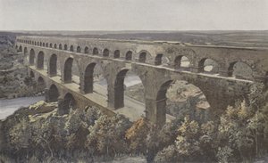Remoulins, Roman Aqueduct Bridge, over Gardon af French Photographer