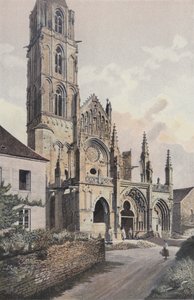 Saint-Pere-sous-Vezelay, Kirke, NW-facade (før restaurering) af French Photographer
