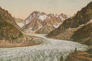 Naturskøn udsigt over bjerge og gletscher. Postkort sendt i 1913. af French Photographer
