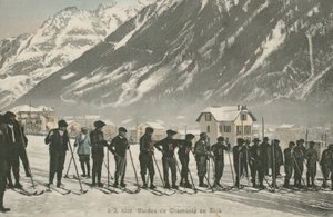 Skiinstruktører hos Chamonix (farvefoto) af French Photographer