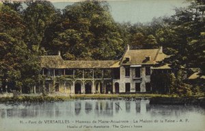Dronningens hus, Hamlet of Marie Antoinette, Versailles (farvefoto) af French Photographer