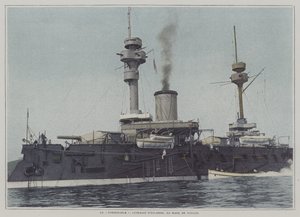 Slagskibet Formidable i Toulon havn (farvefoto) af French Photographer