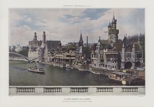 Den højre bred af Seinen under Exposition Universelle 1900, Paris (farvefoto) af French Photographer
