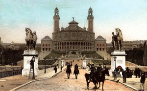 Trocadero-paladset bygget til verdensudstillingen i Paris i 1878, ca. 1906 (foto) af French Photographer