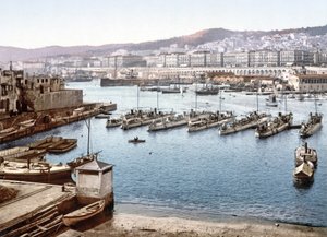 Udsigt over Algier Havn fra Admiralitetet, pub. 1900 af French Photographer