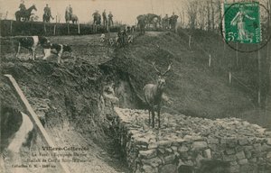Villers-Cotterets. La Foret - Menier Hallali de Cerf besætning i silly-la-Poterie. Postkort sendt i 1913. af French Photographer