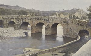 Viviers, romansk bro, på Escoutay, opstrøms udsigt af French Photographer