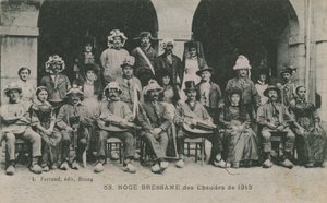 Bryllup af Bressan Ebaudes i 1913. Postkort sendt i 1913. af French Photographer