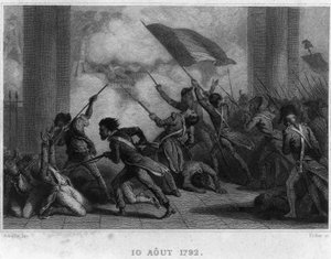 10. august 1792 (kongeliges fald) - i "" French Revolution"" af Thiers. 19. århundrede af French School