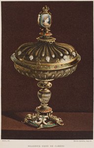 17. århundrede sød krukke med cameos, illustration fra Dictionnaire de lameublement et de la dekoration af Henry Havard, bind 2, tallerken 11, Paris, Maison Quantin, 1878 af French School