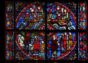 4 paneler fra St Germain vinduet (w29b) af French School