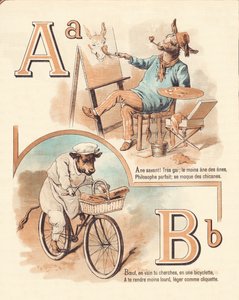 A B: dyr, kunstner, oksekød, bager af French School