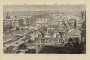 Et fugleperspektiv af Paris fra taget af St. Gervais