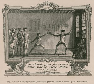 En fægteskole (illustreret plakat), meddelt af M. Bonnardot af French School