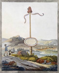 En fransk grænse på tidspunktet for revolutionen i 1789: "Passagerer, dette land er gratis"" af French School