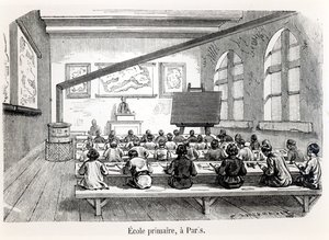 En grundskole i Paris, fra Almanach du Magasin Pittoresque, 1975 af French School