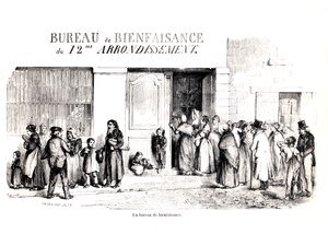 Et velfærdskontor i Paris 12. arrondissement, ca. 1870 af French School