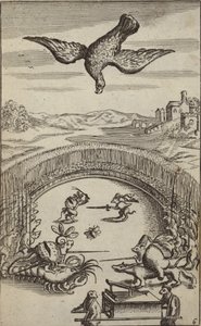 En børnebogsillustration med dyr og fugle af French School