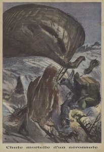 Et fatalt ballonstyrt (farve litho) af French School