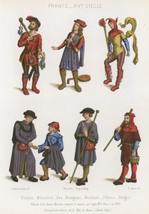 En fangevogter, en minstrel, et fjols, bourgeoisie, en tigger, en pilgrim og en hyrde af French School