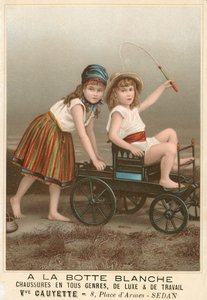 A la Botte Blanche Fransk reklame for sko (chromolitho) af French School