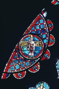 En profet, detalje fra nordrosenvinduet, ca. 1223 af French School