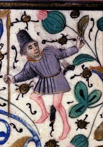 En væbner. Fransk manuskript af Petrarch (Francesco Petrarca) fra det 13. århundrede. Kommunal Bibl. af Rimini. af French School