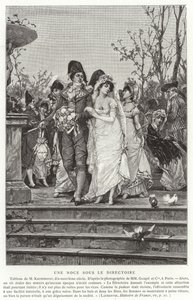 Et bryllup under the Directory, French Revolution, 1795-1799 af French School